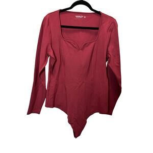 NWT Abercrombie & Fitch Rose Long-Sleeve Square Neck Bodysuit